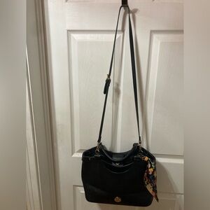 Anne Klein Black Shoulder Bag with Gold Details